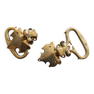 Large antique piano handles, old bronze, hardware.