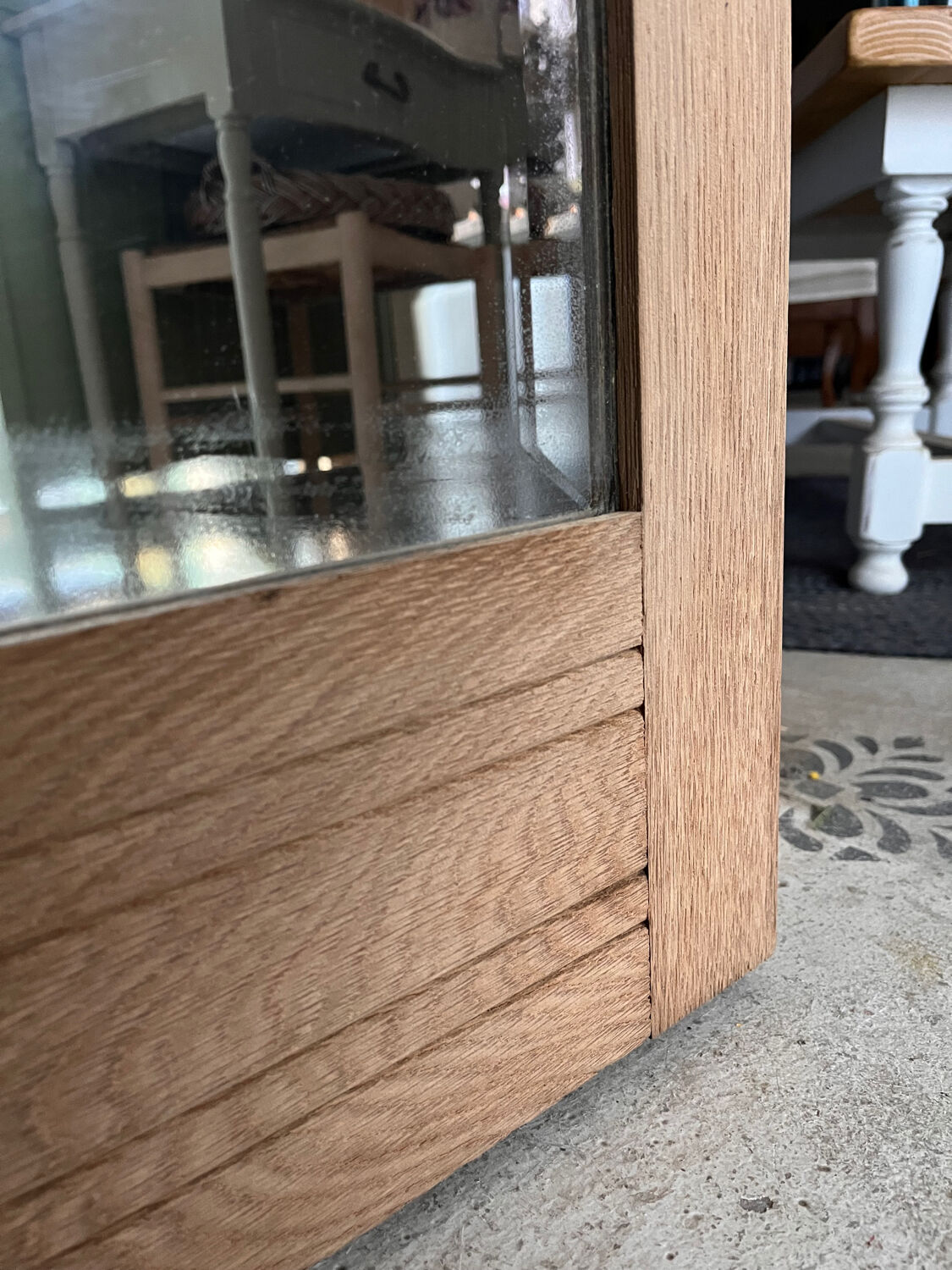 Vintage Art Deco mirror door Izïa solid oak wood