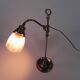 Lampe de bureau française avec abat-jour en verre, réglable, années 1930