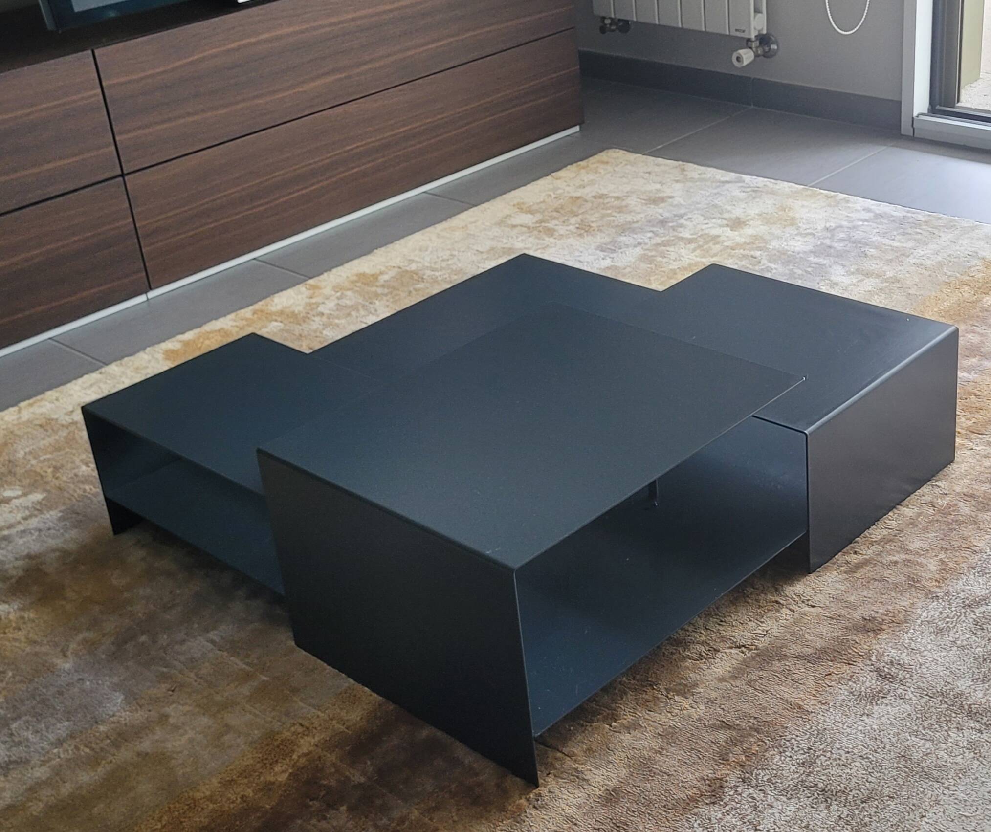 Table basse living divani b2 metal gris