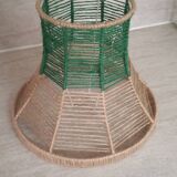Lampshade in beige and green jute thread
