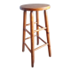High bar stool in solid wood turned vintage 1970/1980