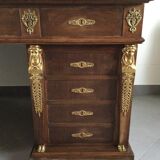 Empire desk with mahogany and oak pedestals