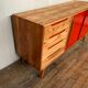 Enfilade vintage moderniste pieds compas 150 cm années 1950
