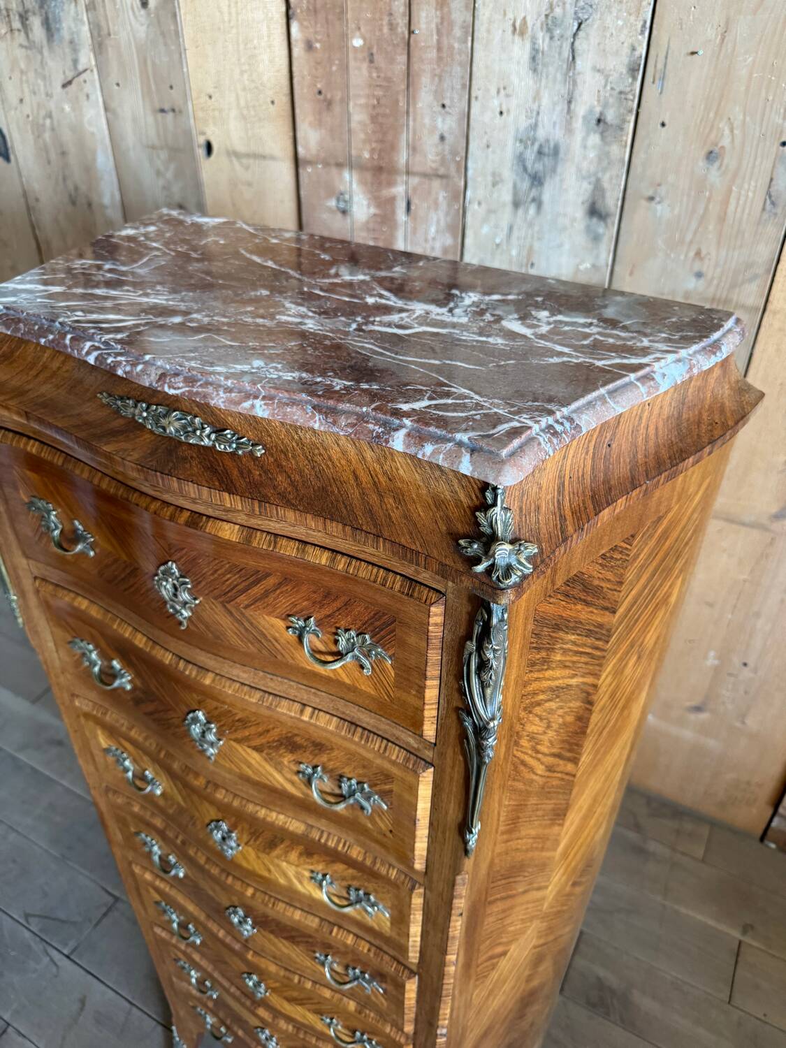 Louis XV style marquetry chest of drawers