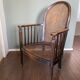 Fauteuil art déco en bois et rotin, années 1920