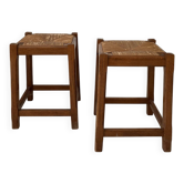 Solid oak stool