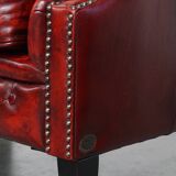 Ensemble de 6 fauteuils club Chesterfield en cuir de vache anglais