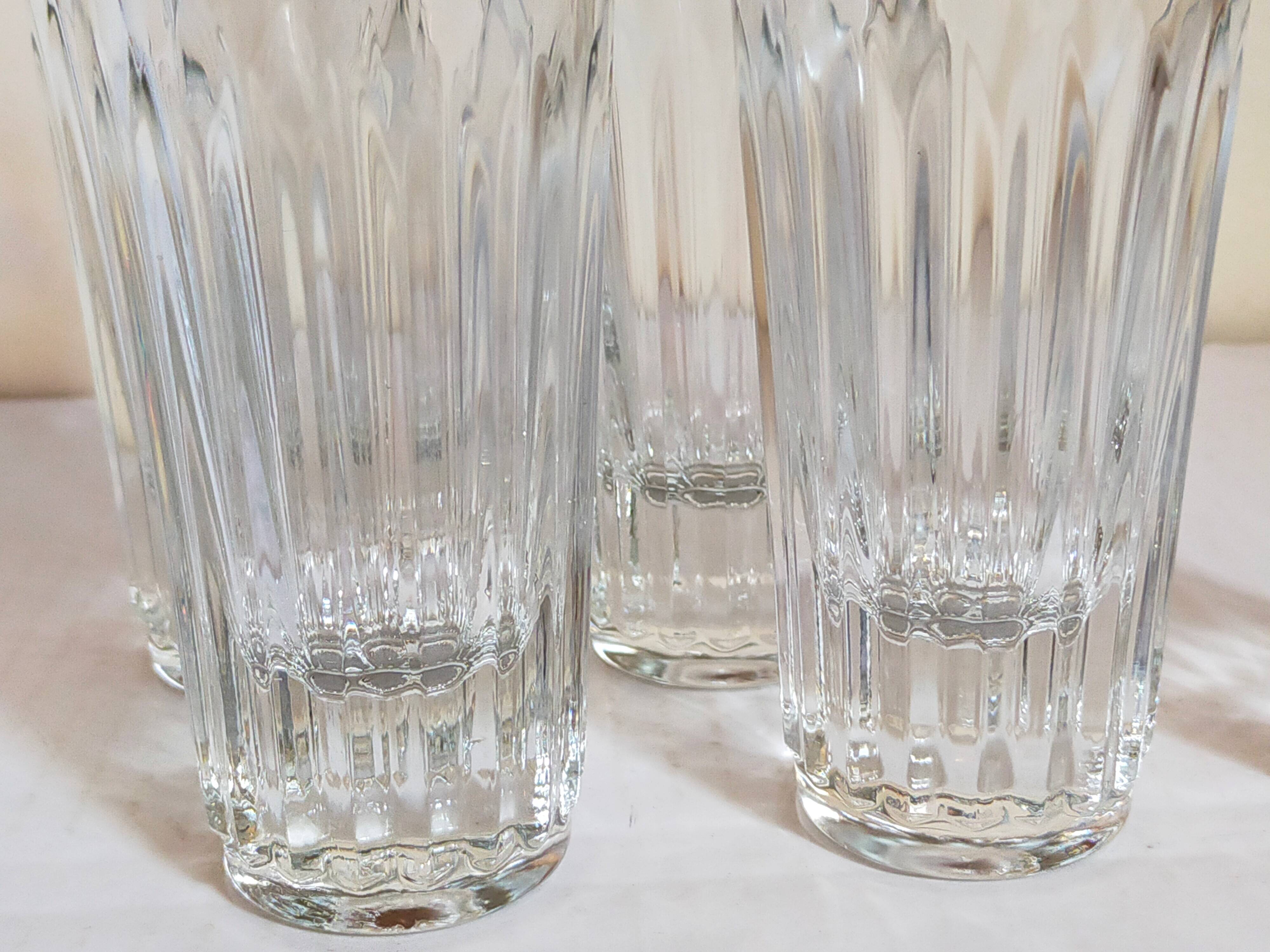 Six verres à anisette de bistrot vintages