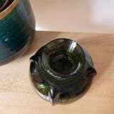 Round smoked glass vase