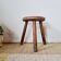 Vintage tripod stool in brutalist wood - folk art