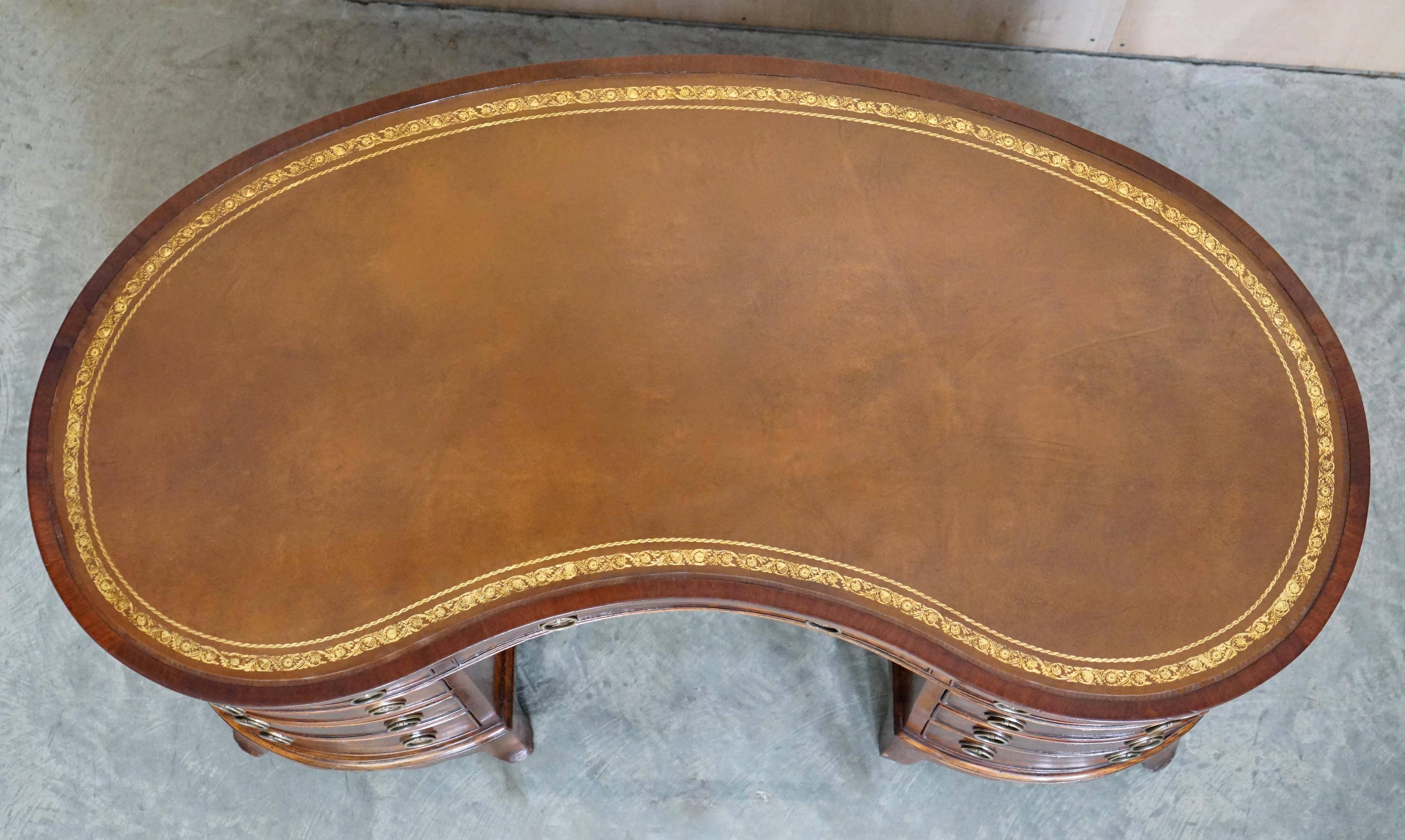 Victorian desk with leather top, restored.
