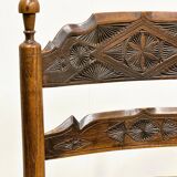 19th century handcrafted and carved ladder back chair, circa 1840s.
