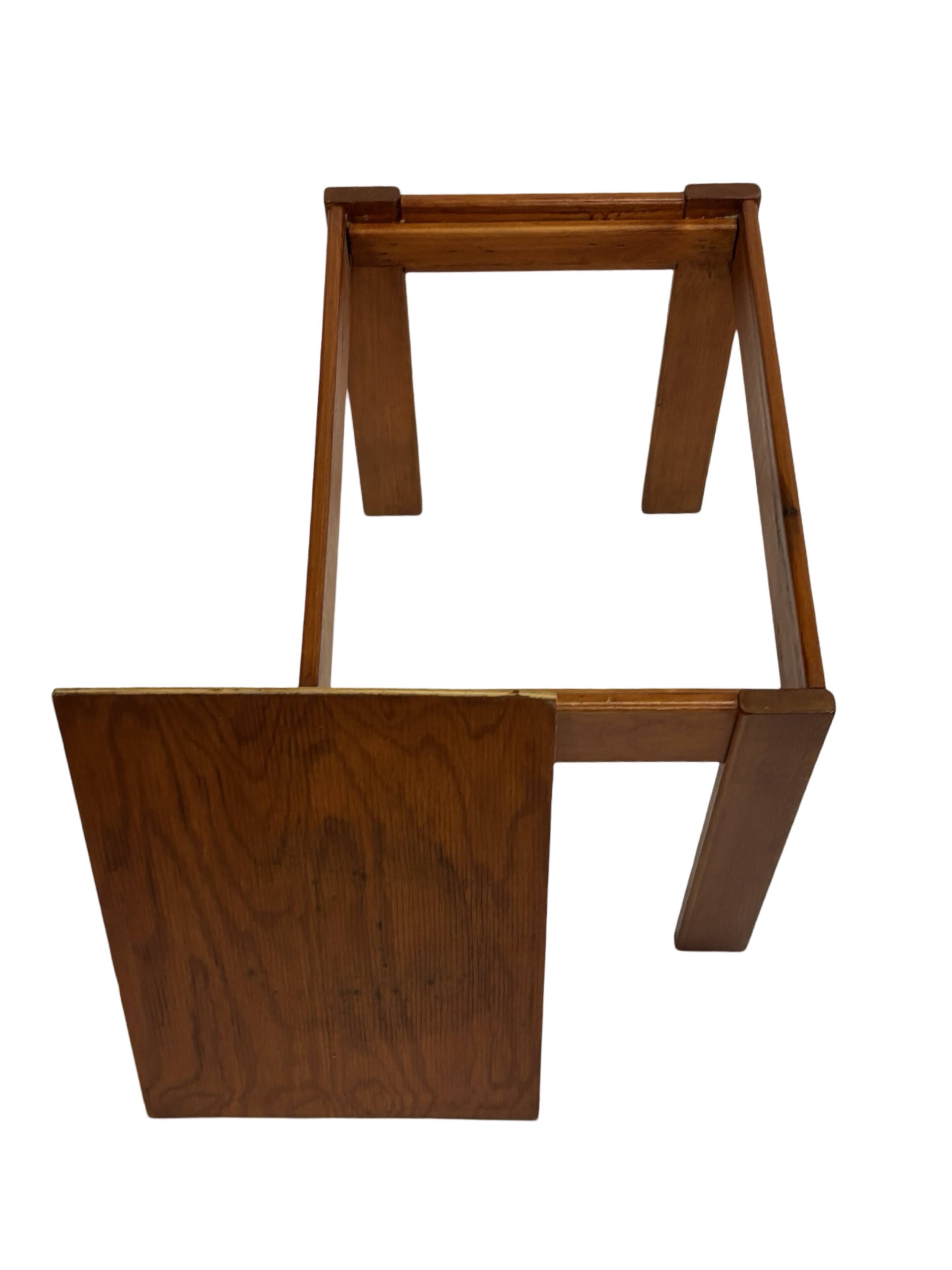 Vintage set of 3 side tables nesting pine wood 60s