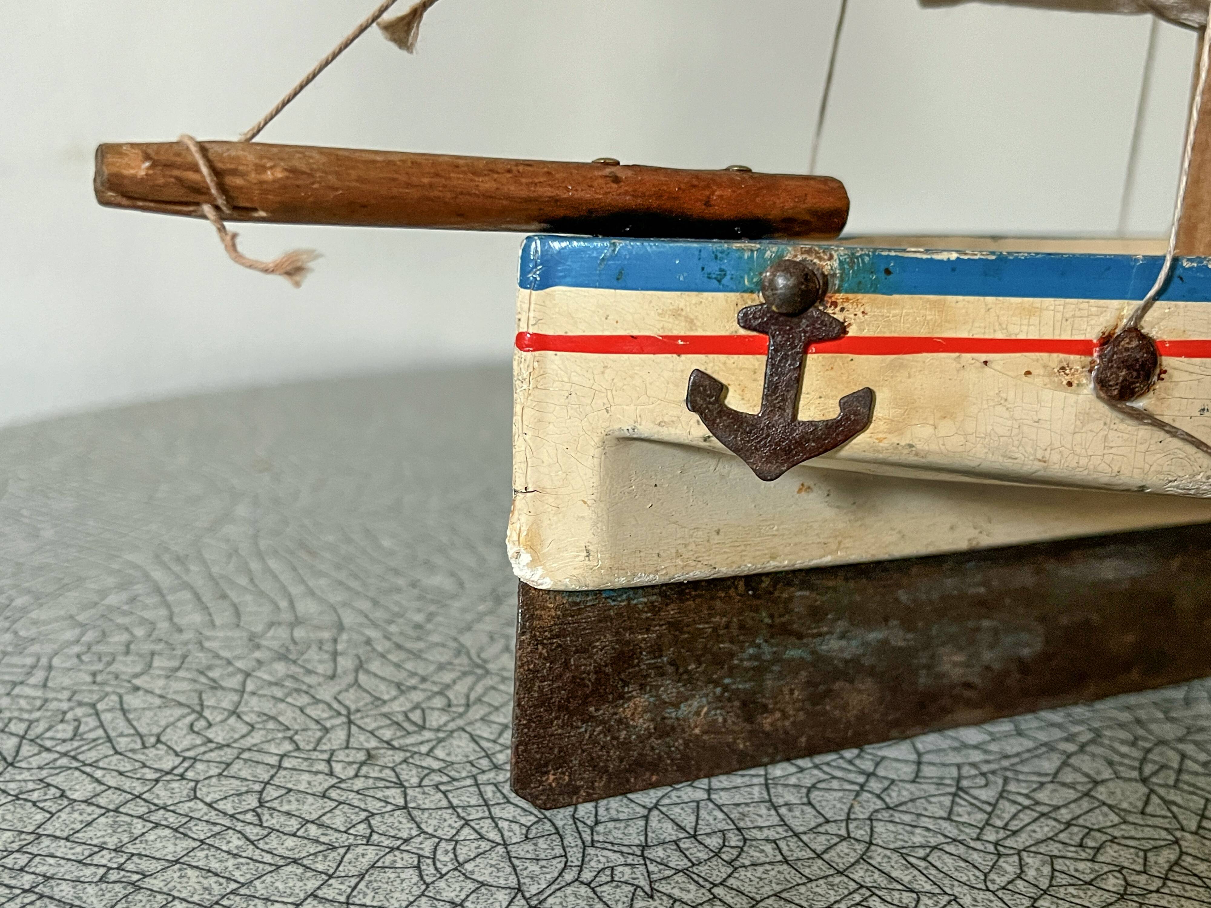 Brick Schooner Giraud Sauveur, wooden dock sailboat, metal keel