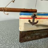 Brick Schooner Giraud Sauveur, wooden dock sailboat, metal keel
