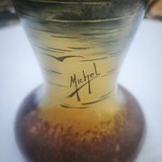 Vase with lake decoration signed Michel