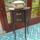Table de chevet patine noire