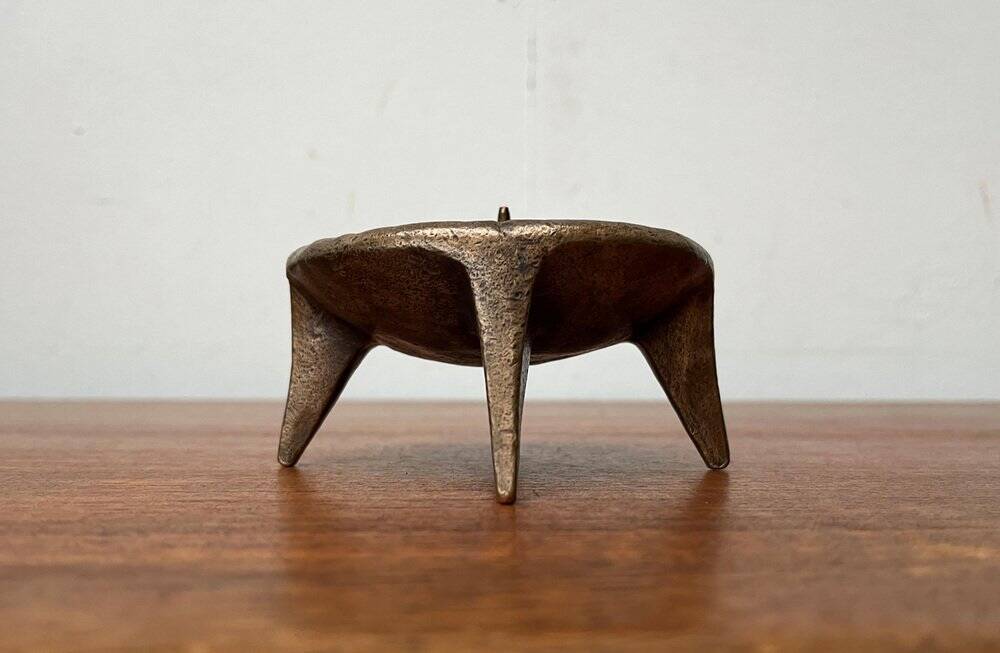 Brutalist Mid-Century Candle Holder in Bronze, 1960s