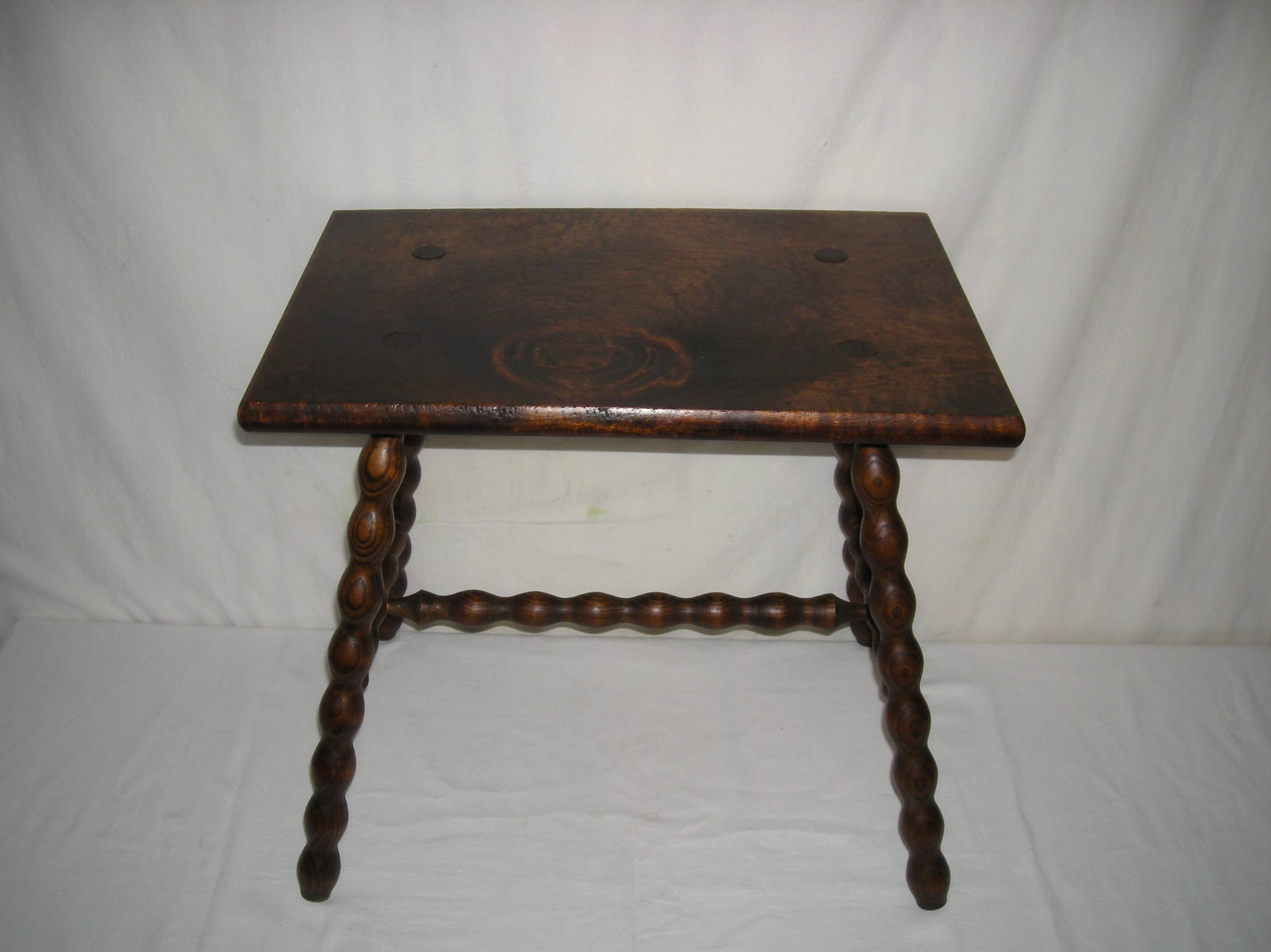 Turned wood coffee table