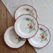 4 vintage deep plates, ironstone Salins model Pierrette