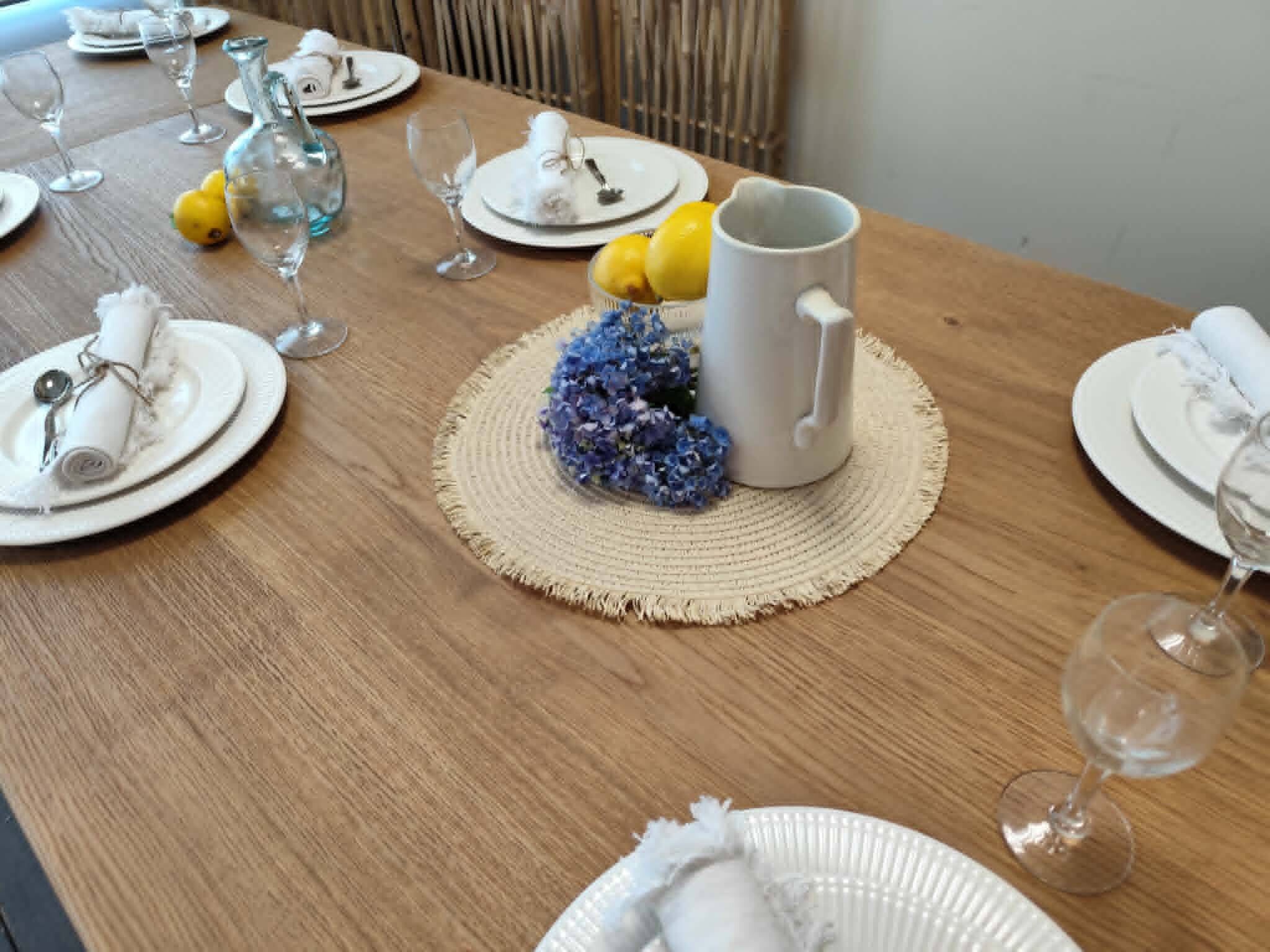 Monastery table with extension solid oak wood