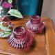 Lot de 2 bougeoirs en verre violet