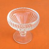 Set of 4 ice cream cups on foot transparent glass made in france