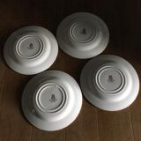 4 assiettes plates en porcelaine opaque de Gien "Vigne vierge"