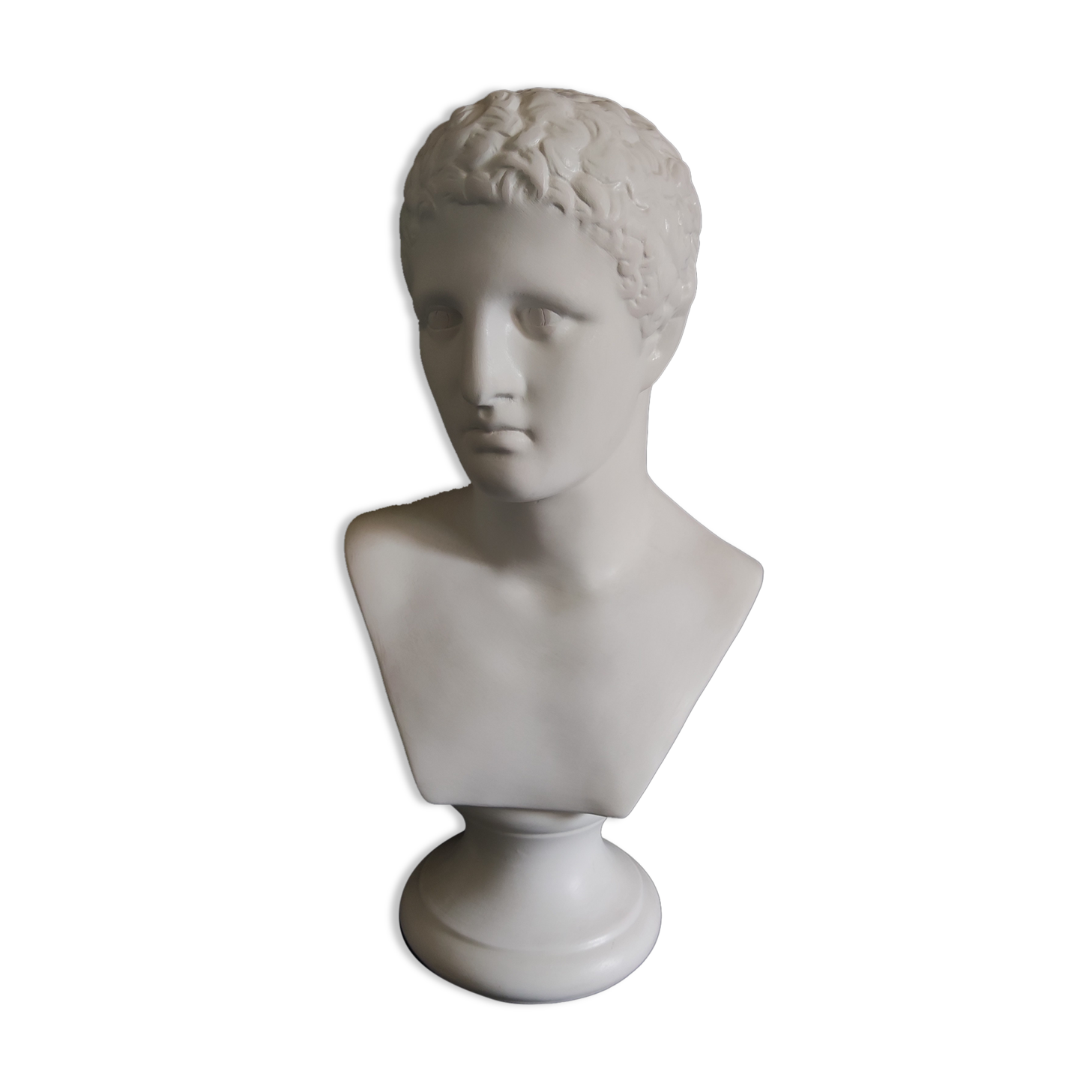 Buste de Hermès en plâtre blanc