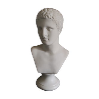 Buste de Hermès en plâtre blanc