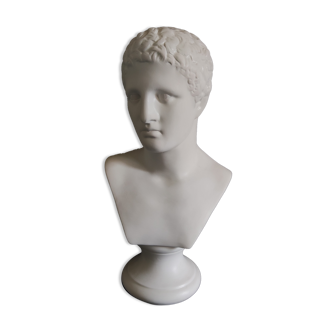 bust of Hermes in white plaster