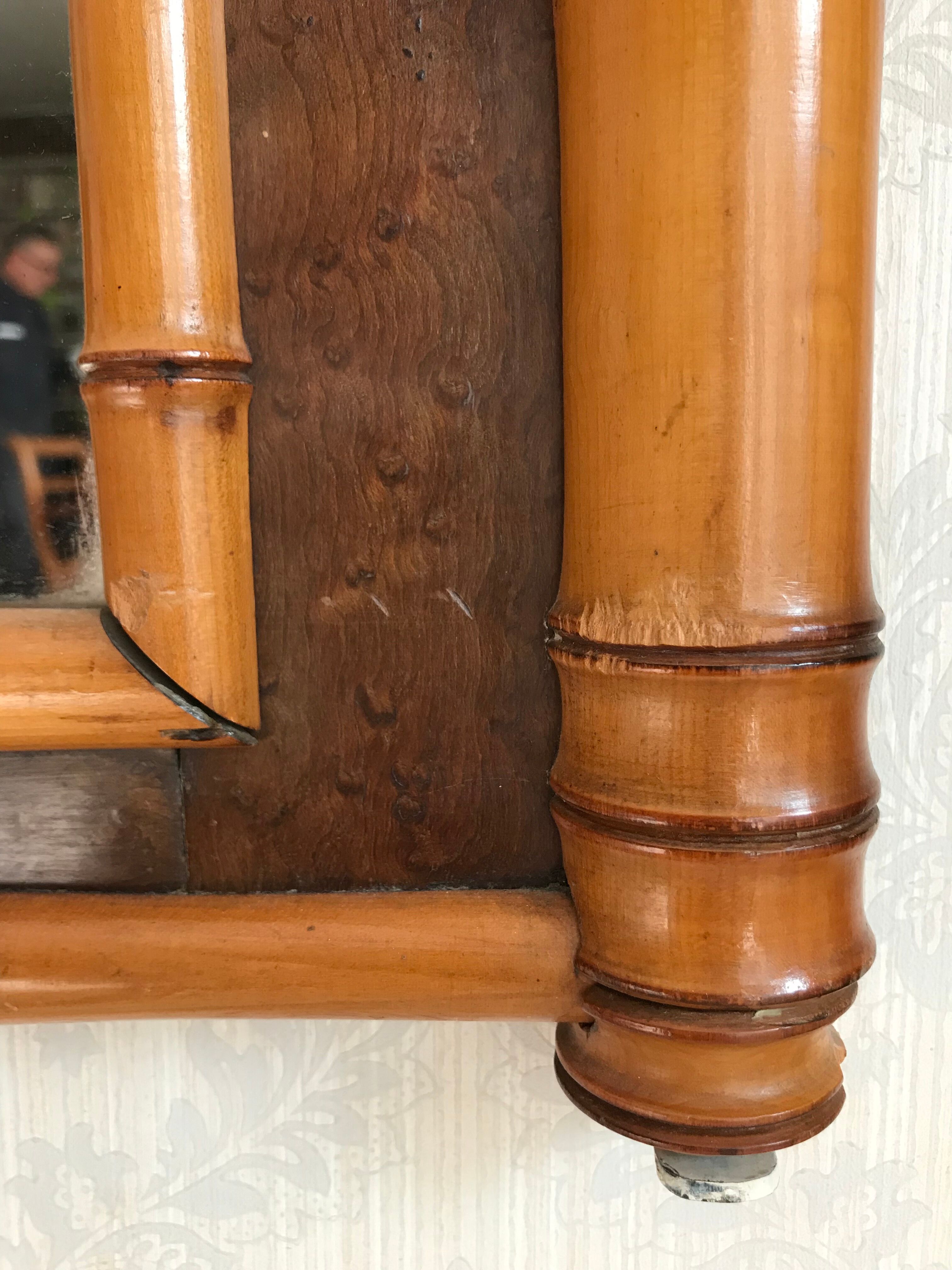 Mirror pitchpin XIXème two-tone bamboo collection circa 1870 napoleon iii