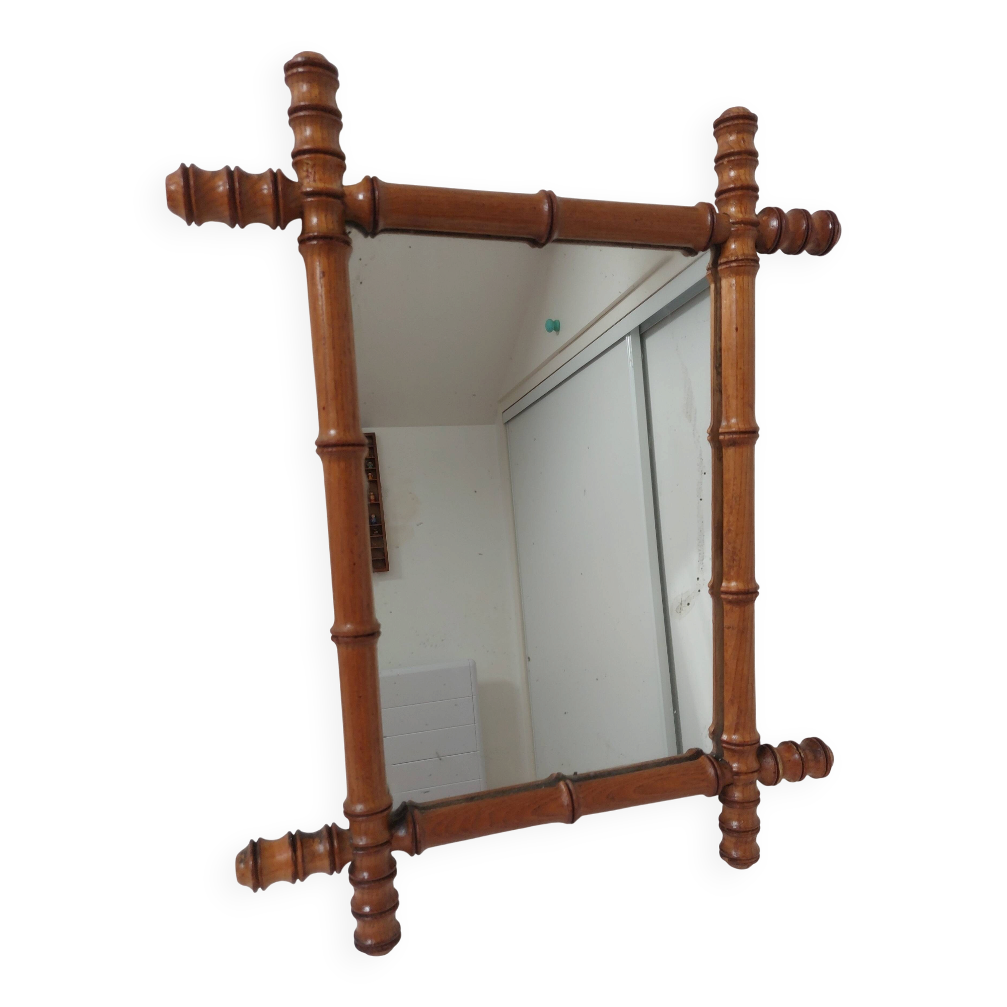 bamboo mirror, vintage, 45 by 56cm