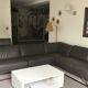 Grey leather corner sofa Roche Bobois, removable.