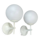Set of Two white Ball Wall Lights by E. R. NEELE for Temde, Switzerland, 19