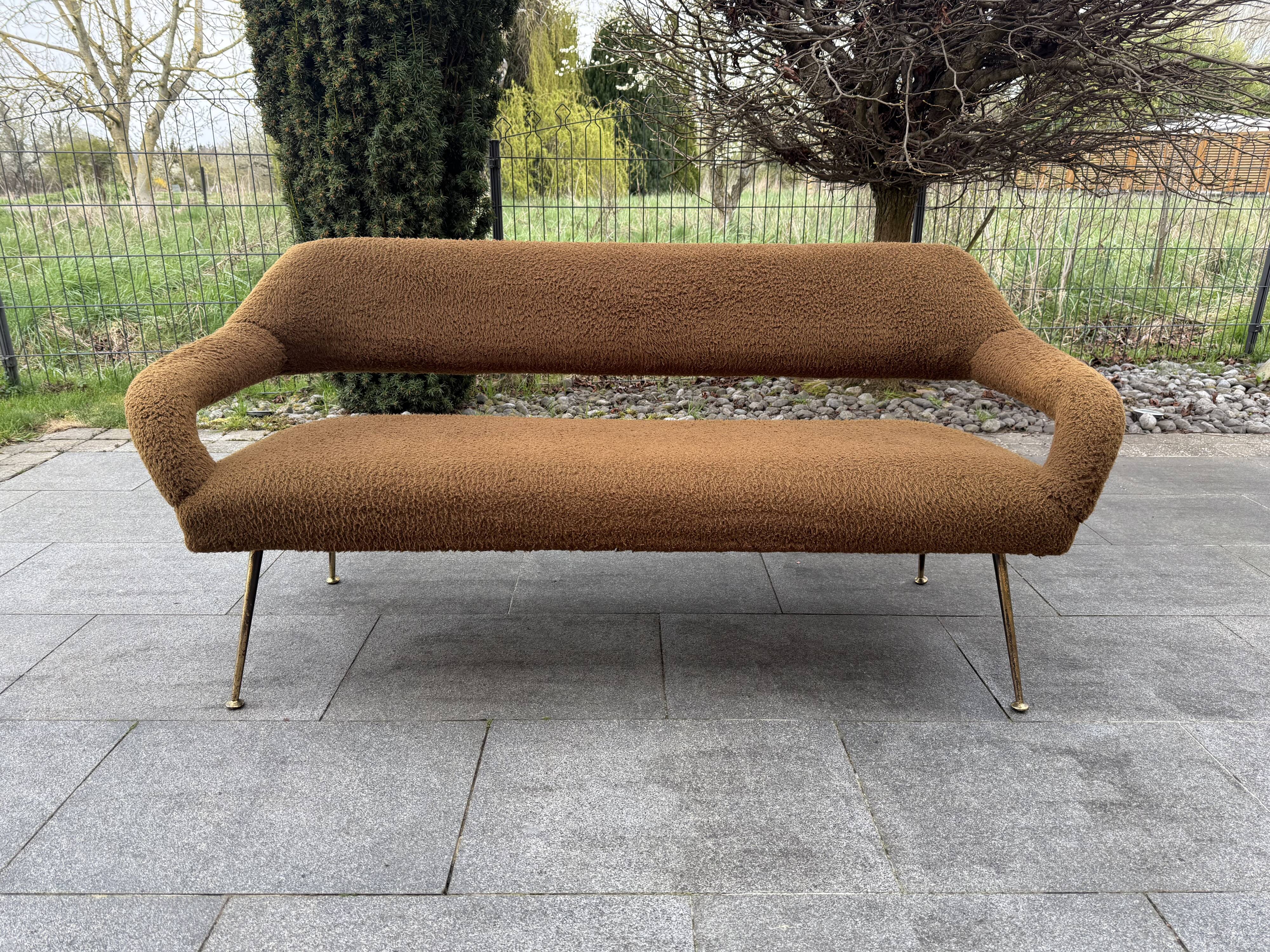 Three-seater sofa attributed to gastone rinaldi for rima italy 1950s