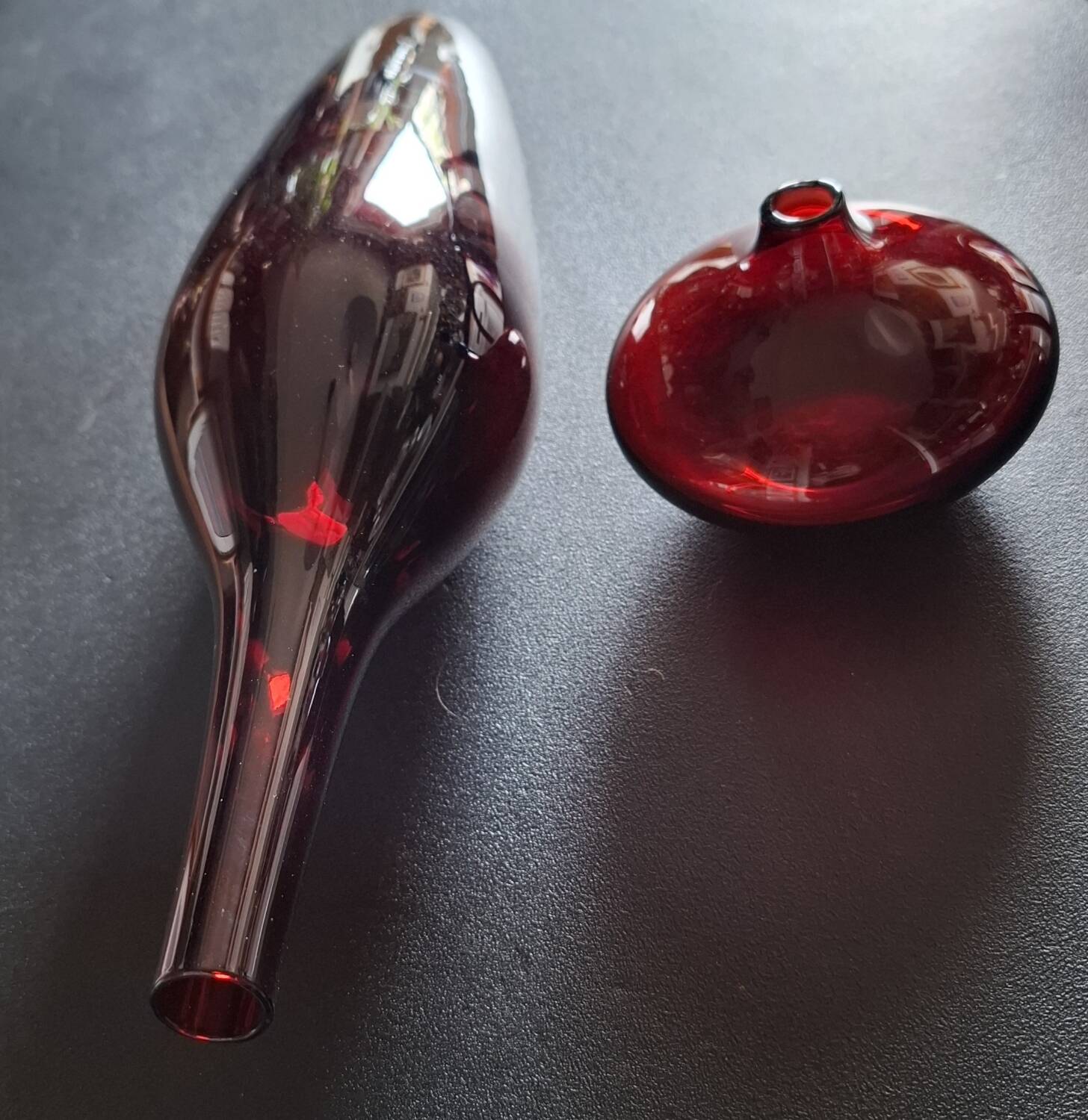 Lot de 2 vases contemporains couleur brique