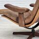 1960s, Scandinavian swivel armchair, brown furniture leather.