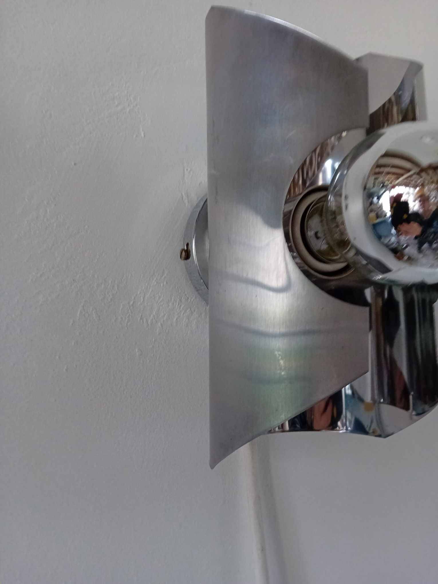 Paire d'appliques  Space Art années 70 inox