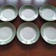 6 flat plates Villeroy & Boch Mettlach celadon green and vintage gold 1960s