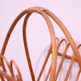 Mid century rattan magazine rack by Jan Kalous for ÚLUV, 1960´s, Czechoslovakia