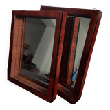 Pair of display cabinets in varnished mahogany