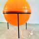 Large Space Age Tripod Sphere Floor Lamp In Orange By Unknown Designer, Around 1960S
