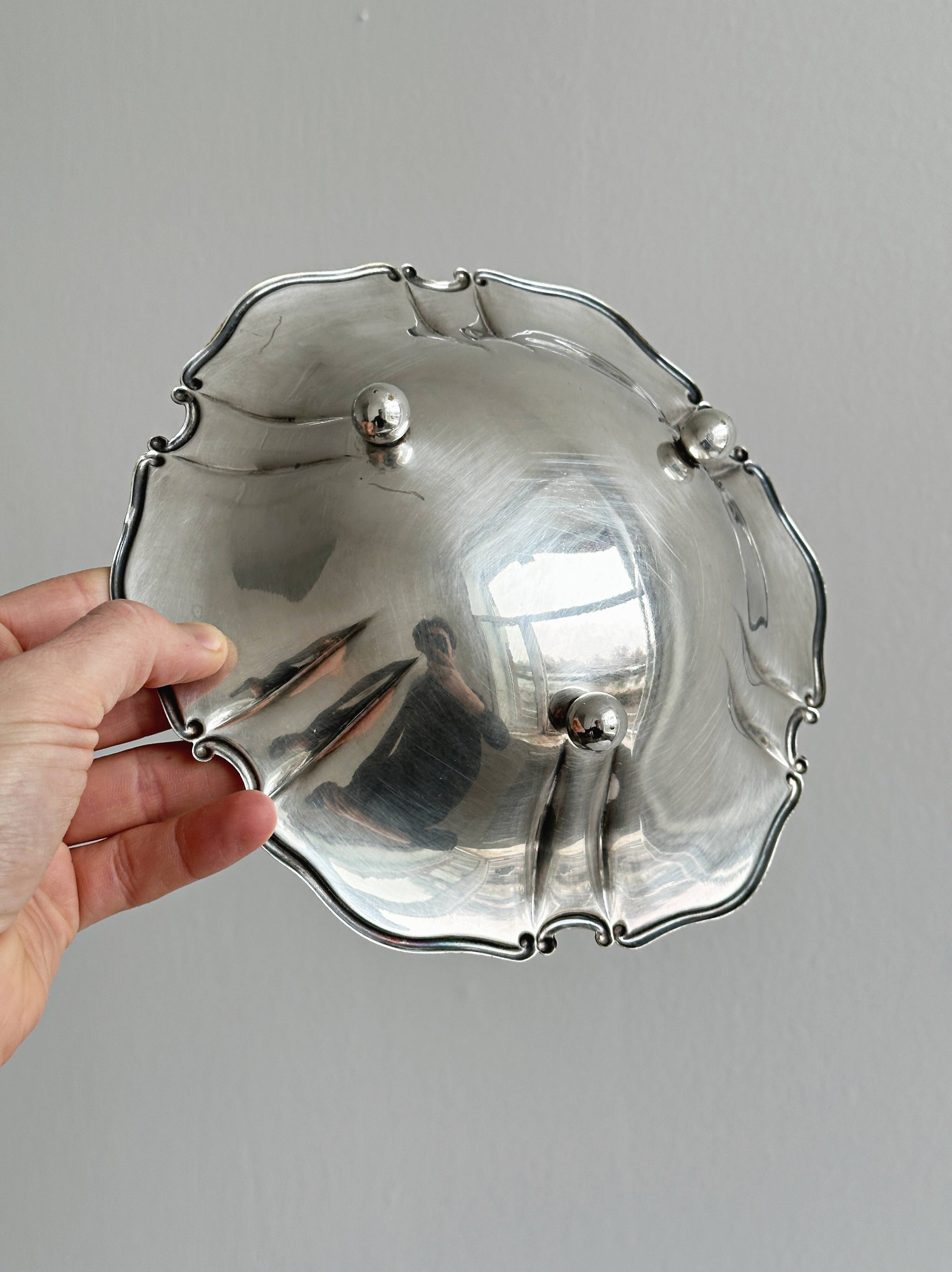 Plate, antique metal fruit bowl