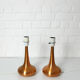 Pair of table lamps Orient copper finish Jo Hammerborg for Fog & Morup, Denmark, 1960s