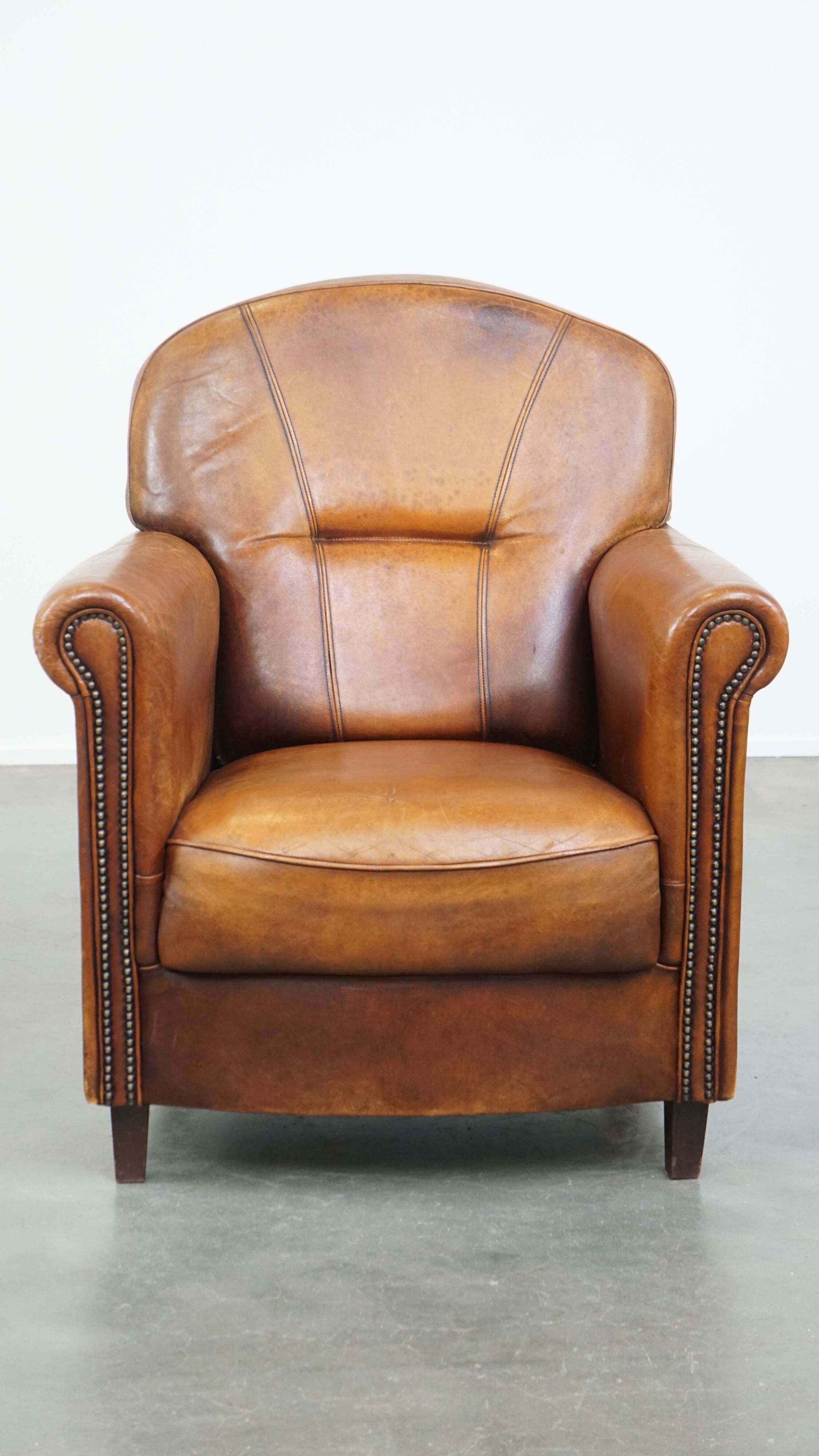 Comfortable Sheepskin Leather Armchair