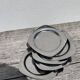 6 flat stainless steel cups