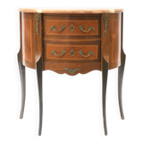 Transition style half-moon chest of drawers