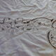 White tablecloth lace and embroidered linen, art deco, old